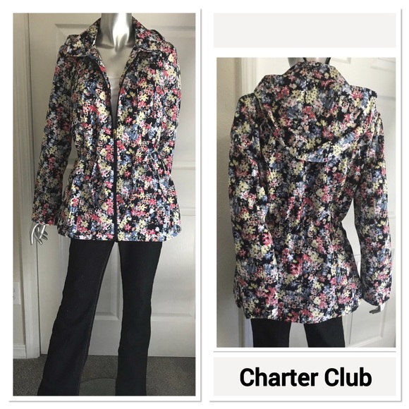 Charter Club Floral Anorak Jacket - Picture 1 of 6